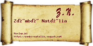 Zámbó Natália névjegykártya