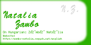 natalia zambo business card